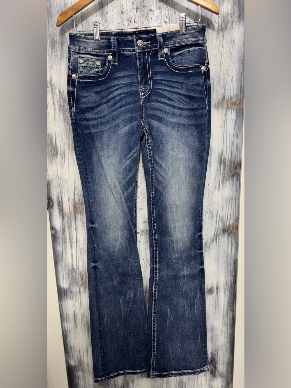 Miss Me Mid-Rise Bootcut Jeans Size 28x34  Style: M3873B DK Blue - NWT - Picture 5 of 10